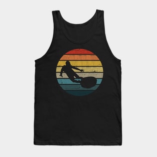 Bodyboarding Surfer Silhouette On A Distressed Retro Sunset product Tank Top